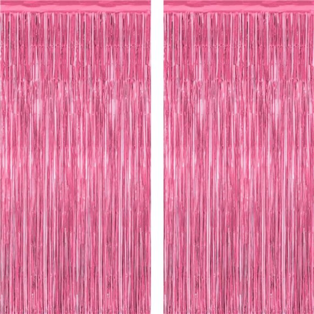 Pink Tinsel Backdrop Party Decorations Fringe Curtains Photo Booth Birthday Part